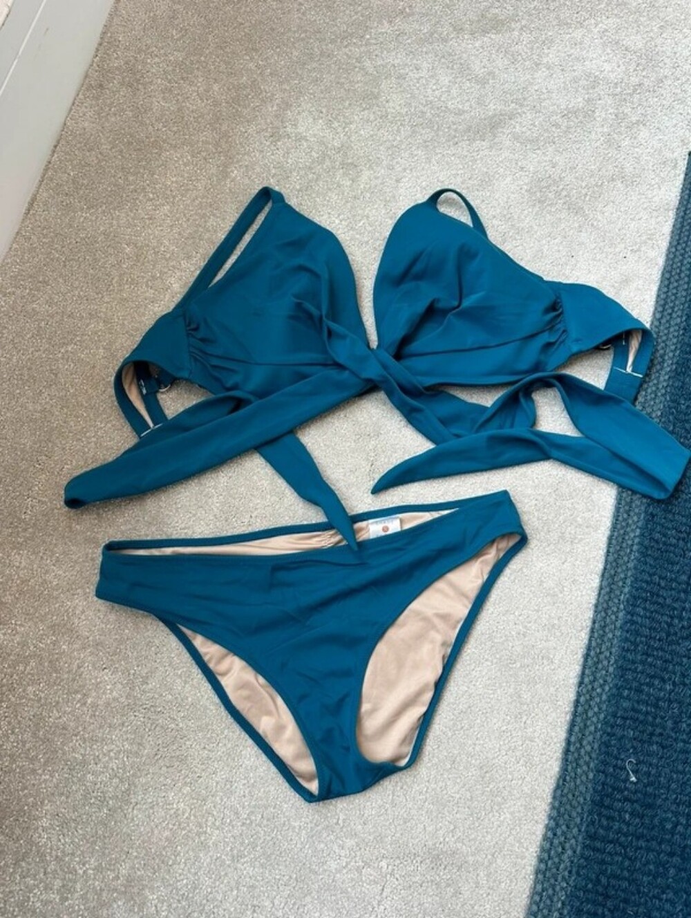 Shade & Shore Deep Teal Wrap Bikini Set
